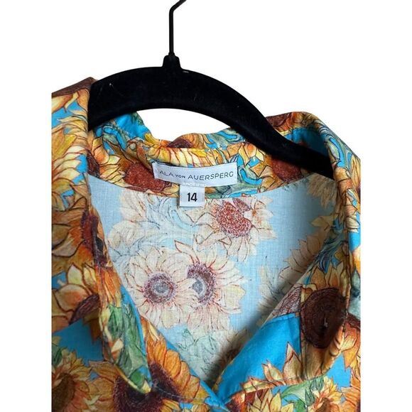 Ala von Auersperg Kathe Cotton Maxi Dress Sunflower Sz. 14 - Picture 6 of 7